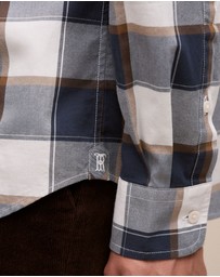 Trenery - Regular Fit Brushed Check Shirt in Marshmallow