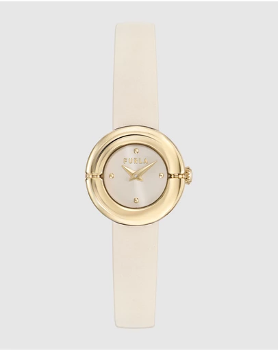 Furla - Furla Miasfera Iconic 24mm White Leather Strap Watch