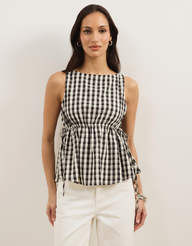 Atmos&Here - Greta Gingham Peplum Top