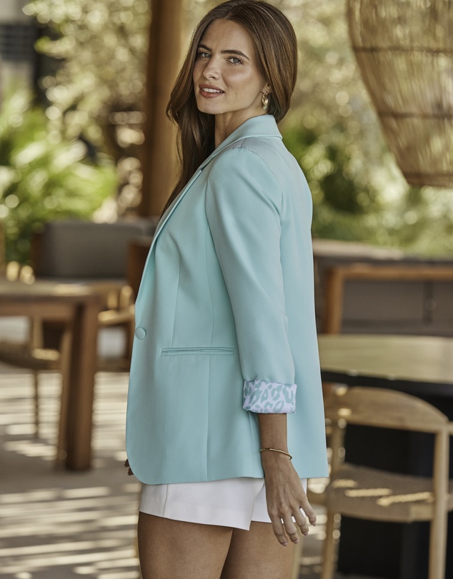 Sosandar - Leopard Print Lining Blazer