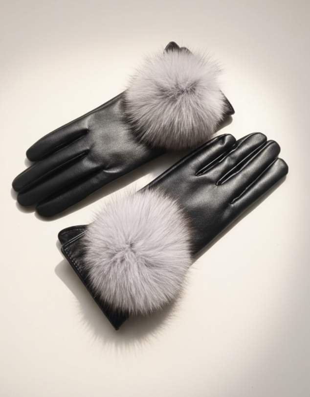 Mossée - Kelly Faux Fur Leather Gloves