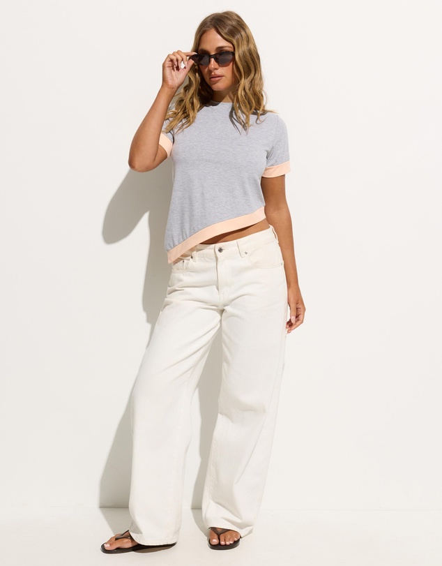 Dazie - Harlow Contrast Asymmetric Tee