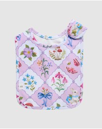 Fleur Harris - 'Bunny Blue Floral' Dandy Duo Bibs in Lilac