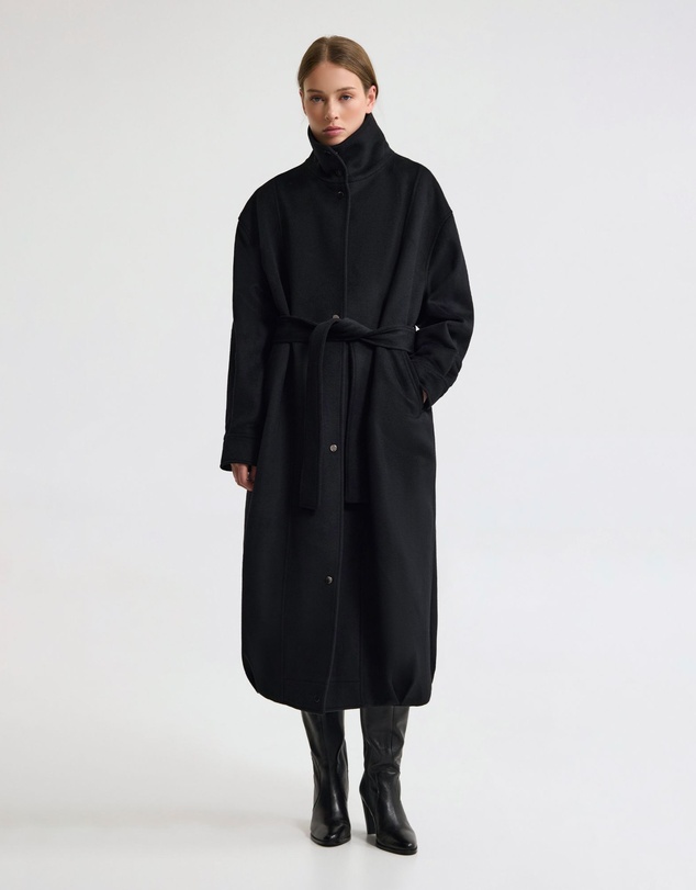 Oxford - Emily Funnel Collar Wool Blend Coat
