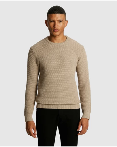 yd. - Jayce Crew Neck Textured Knit Jumper