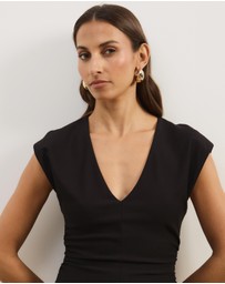 Atmos&Here - Freya V-Neck Ponte Midi Dress