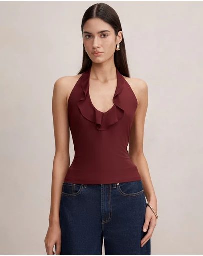 Forever New - Eden Ruffle Halter Neck Top