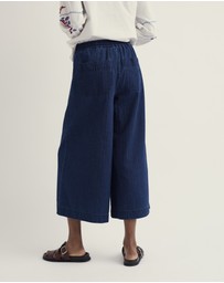 Seasalt - Seasalt Cornwall Navy Eskelli Wide Leg Culotte