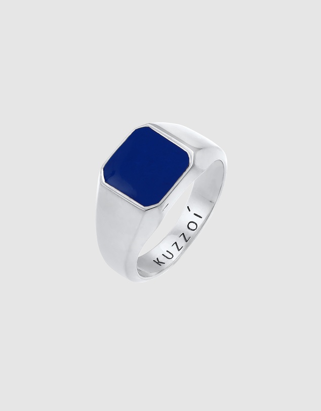 Kuzzoi - ICONIC EXCLUSIVE - Enamel Signet Ring in 925 Sterling Silver