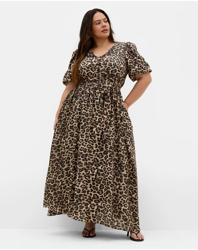 City Chic - Felicity Leopard Print Maxi Dress