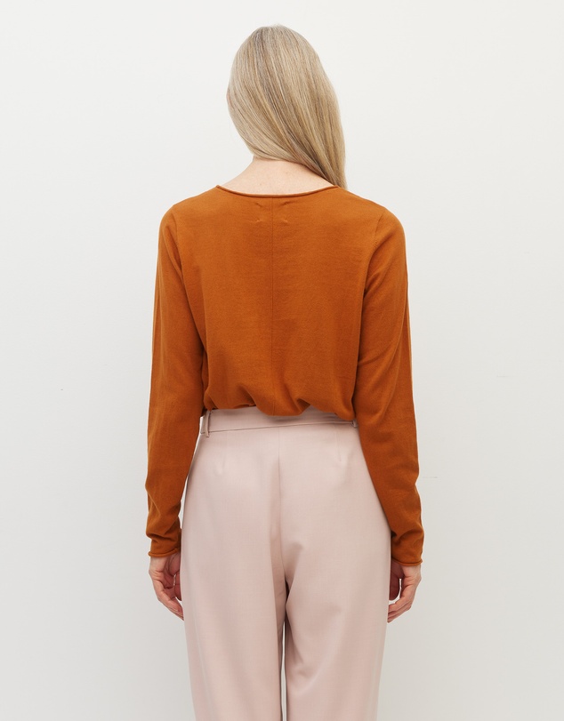 JH Lounge - JHL Crew L/S T (Fine Cotton Cashmere) Tobacco