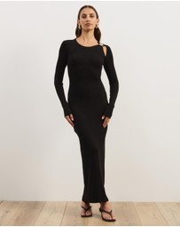 Atmos&Here - Liv Long Sleeve Rib Knit Midi Dress