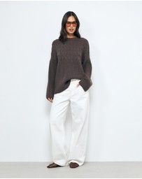 AERE - Jada Wool Blend Cable Knit Jumper