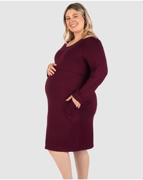 B Free Intimate Apparel - Bamboo Long Sleeve Maternity & Nursing Dress