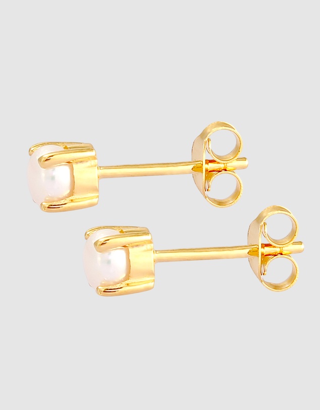 Elli Jewelry - Earrings Basic Modern with Freshwater Pearls in 925 Sterling Silver Gold Plated