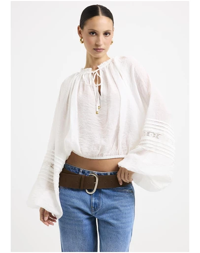 Subtitled - Attina Raglan Gathered Blouse