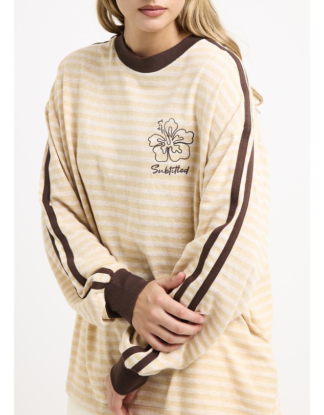 Subtitled - Arizona Contrast Stripe Lon Sleeve Top