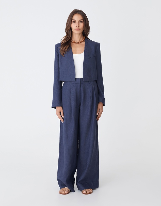 Forcast - Ami Cropped Linen Jacket