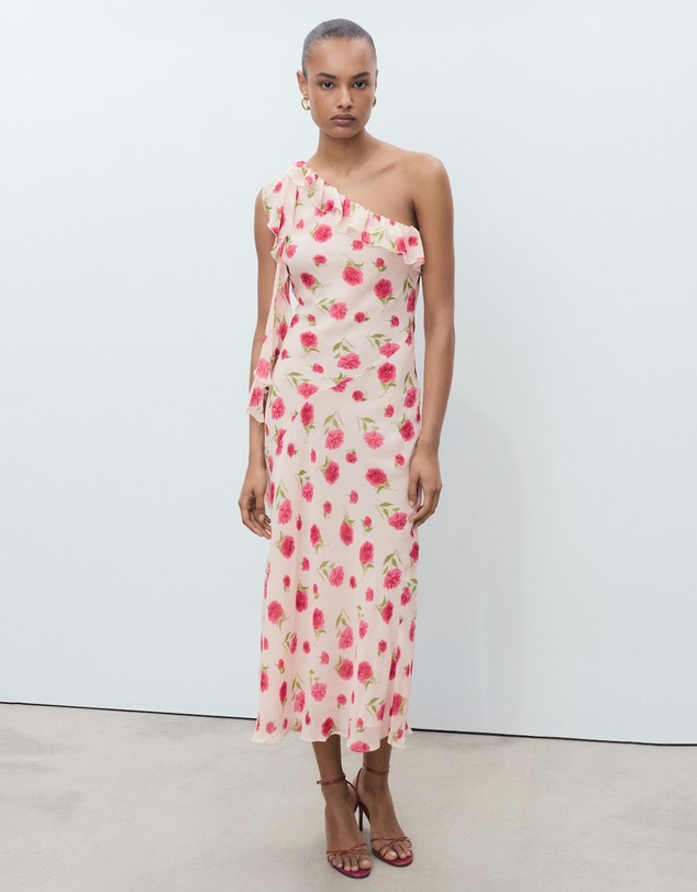M.N.G - Rose Floral Ruffled Dress
