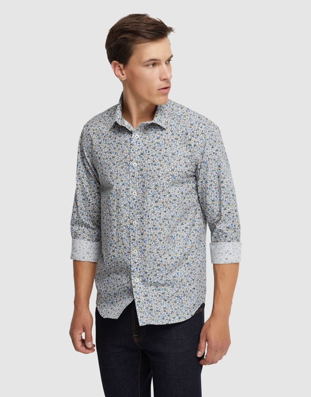 Oxford - Kenton Floral Print Cotton Shirt