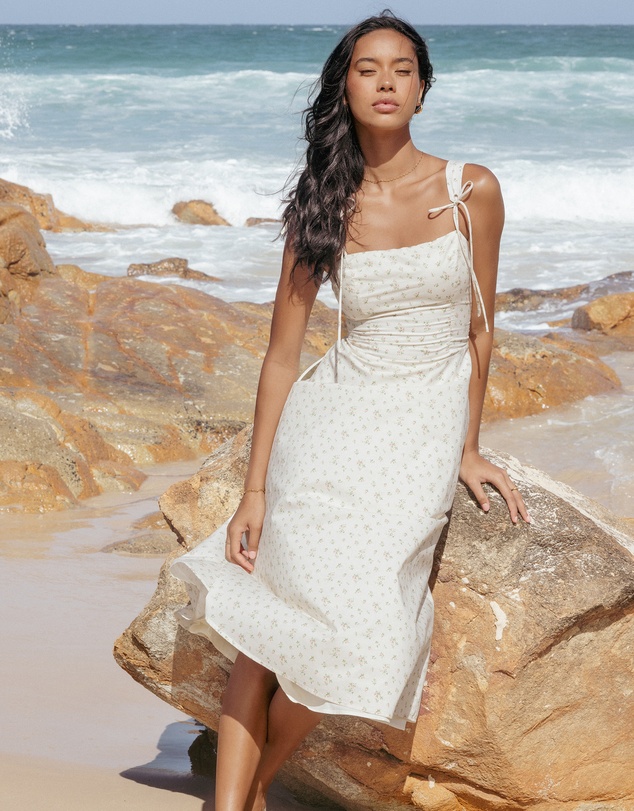 Petal & Pup - Clarissa Midi Dress - White Betty