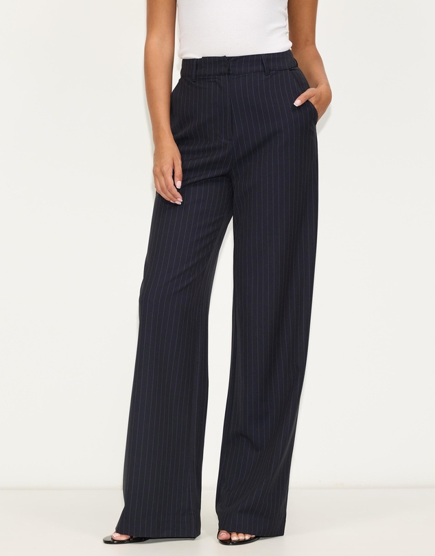 Dazie - Bella Pinstripe Straight Leg Pants