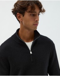 AERE - Merino Wool Quarter Zip Sweater