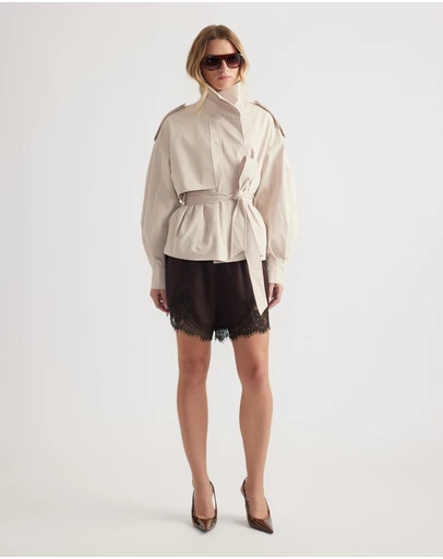 Decjuba - Lila Cropped Trench Coat