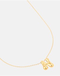 Lovisa - Waterproof Gold Plated Stainless Steel Large Bubble Letter N Necklace