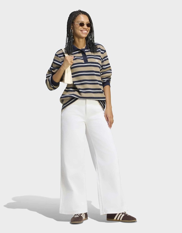 adidas Originals - STRIPE KNITTED POLO TOP Womens