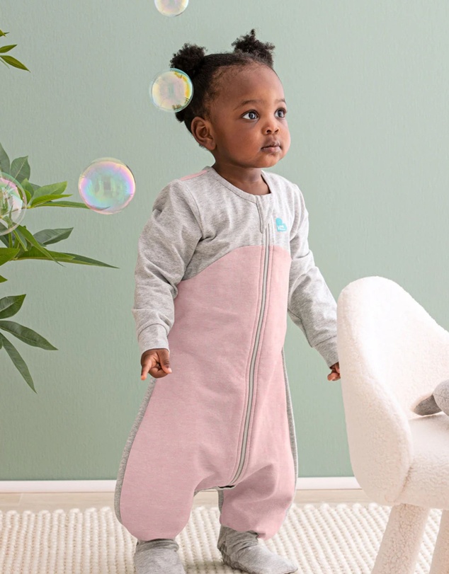 Love to Dream - Sleep Suit 1.0 TOG Long Sleeve Organic Cotton in Dusty Pink