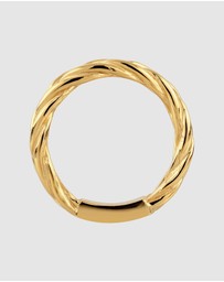 Kuzzoi - ICONIC EXCLUSIVE - Ring Male Bandring Braid Pattern 925 Sterling Silver Gold Plated