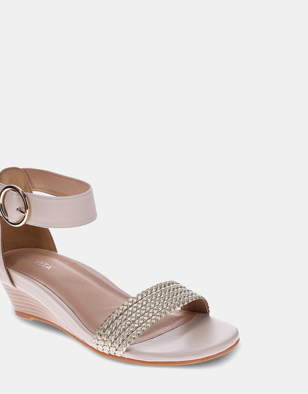 Mia Vita - Nasia Wedge Sandal - Beige