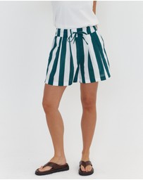 ALEXANDRA - Raz Shorts Green Stripe