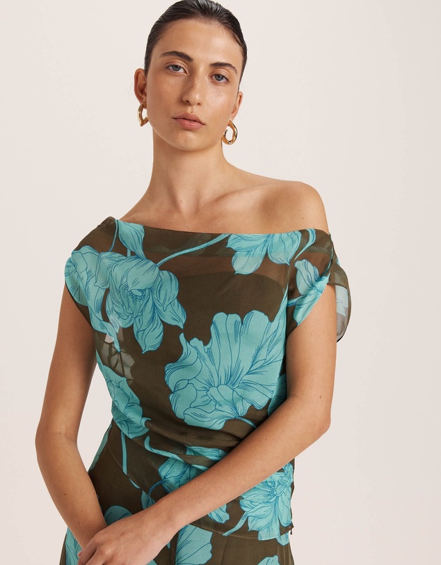 SABA - Verdisa Silk Off Shoulder Top