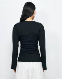 AERE - Marnie Gathered Waist Top