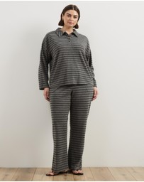 Atmos&Here Curvy - Mirabel Long Sleeve Jersey Polo Top