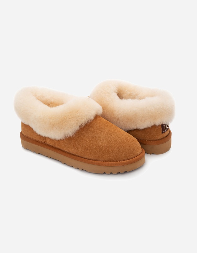 Ozwear Connection Uggs - Ugg Slippers Avery Unisex Premium Sheepskin Slippers Suede