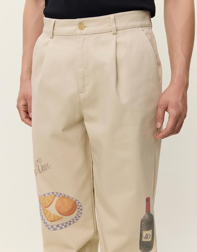 Les Deux - Romeo Pleated AOP Canvas Pants