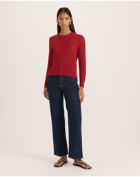SABA - Prue Cotton Crochet Long Sleeve Knit