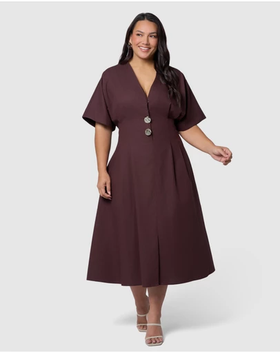 Something 4 Olivia - Blair Linen Midi Dress