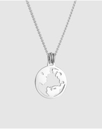 Kuzzoi - ICONIC EXCLUSIVE - Necklace Coin Pendant Globe in 925 Sterling Silver