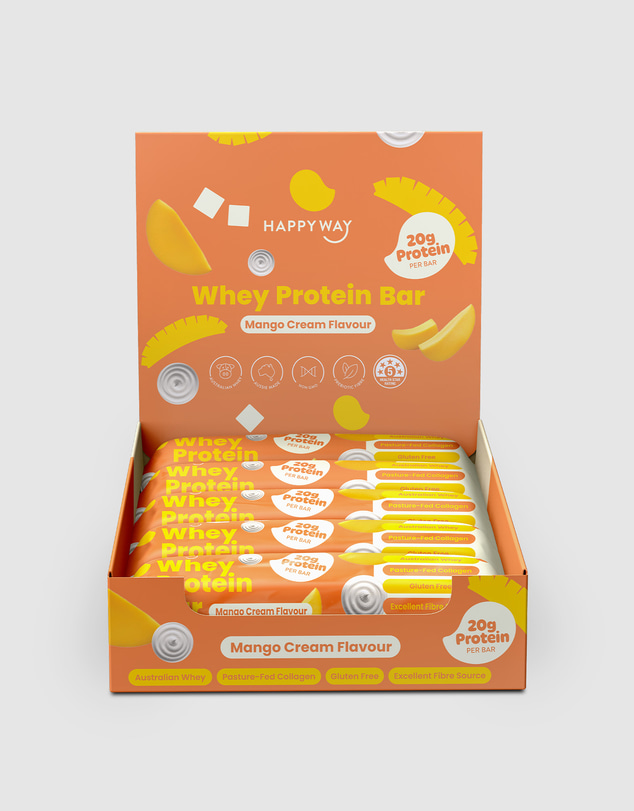 Happy Way - Whey Protein Bar Mango Cream Box – 10 x 60g Bars