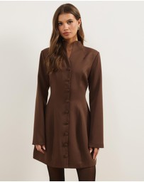 Atmos&Here - Anya Long Sleeve Button Down Mini Dress