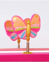 Pink Poppy - Rainbow Butterfly Large Music Box
