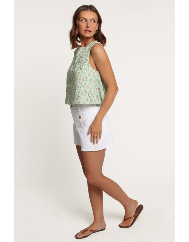 Petal & Pup - Stevie Aline Top - Green Pink Geo