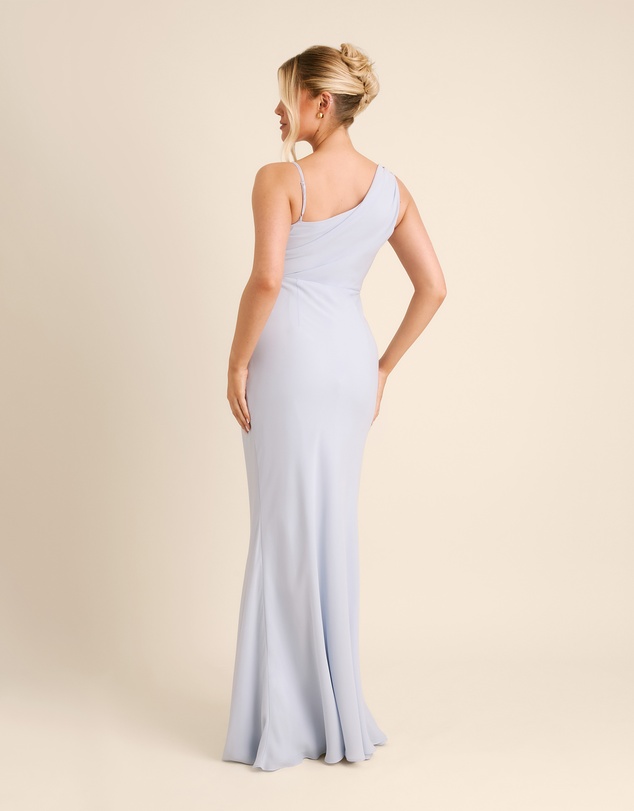 Six Stories - Cowl Front Asymmetrical Chiffon Bridesmaid Dress