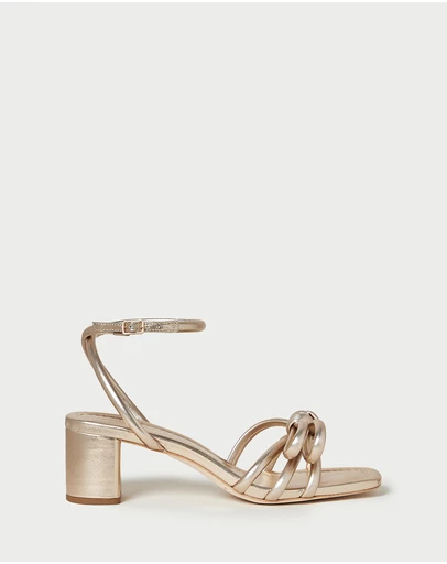 Loeffler Randall - Leather Bow Mid-Heel Sandals
