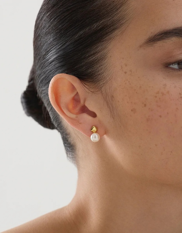 Najo - Mirage Yellow Gold Pearl Earring