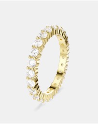 Swarovski - Matrix Vittore Band Ring, Round Cut, White, Gold-tone Plated